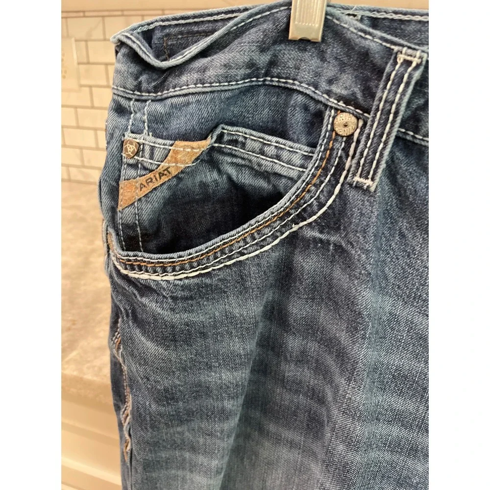 Ariat Boot Jean Men 42 Blue M4 Coltrane Relaxed Fit Western Denim Inseam 30